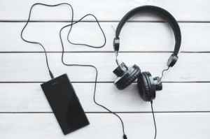 headphones and smartphone